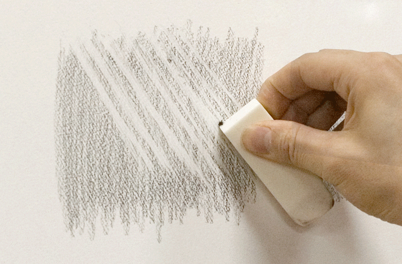 Making lines with an eraser