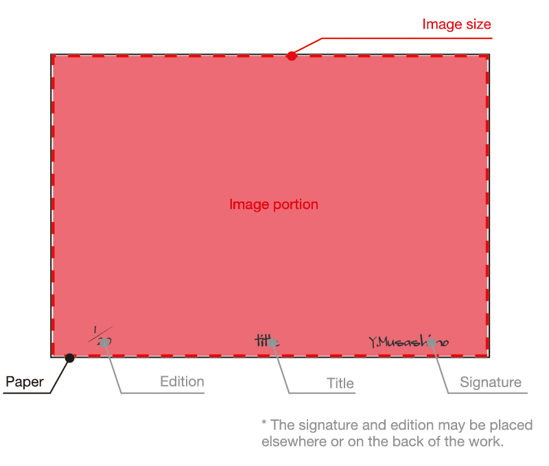 The image size of a surikiri (edgeless) work
